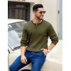 COOFANDY Men’s Knit Henley Sweater Long Sleeve Button Down Fall Sweaters and Pullovers(Army Green)