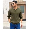 COOFANDY Men’s Knit Henley Sweater Long Sleeve Button Down Fall Sweaters and Pullovers(Army Green)