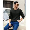 COOFANDY Men’s Knit Henley Sweater Long Sleeve Button Down Fall Sweaters and Pullovers(Black)