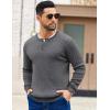 COOFANDY Men’s Knit Henley Sweater Long Sleeve Button Down Fall Sweaters and Pullovers(Dark Grey)