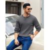 COOFANDY Men’s Knit Henley Sweater Long Sleeve Button Down Fall Sweaters and Pullovers(Dark Grey)