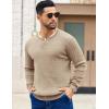 COOFANDY Men’s Knit Henley Sweater Long Sleeve Button Down Fall Sweaters and Pullovers(Khaki)
