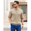 COOFANDY Men’s Knit Henley Sweater Long Sleeve Button Down Fall Sweaters and Pullovers(Khaki)