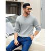 COOFANDY Men’s Knit Henley Sweater Long Sleeve Button Down Fall Sweaters and Pullovers(Light Grey)