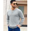 COOFANDY Men’s Knit Henley Sweater Long Sleeve Button Down Fall Sweaters and Pullovers(Light Grey)