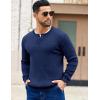 COOFANDY Men’s Knit Henley Sweater Long Sleeve Button Down Fall Sweaters and Pullovers(Navy Blue)