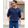 COOFANDY Men’s Knit Henley Sweater Long Sleeve Button Down Fall Sweaters and Pullovers(Navy Blue)