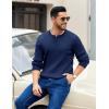 COOFANDY Men’s Knit Henley Sweater Long Sleeve Button Down Fall Sweaters and Pullovers(Navy Blue)