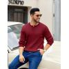 COOFANDY Men’s Knit Henley Sweater Long Sleeve Button Down Fall Sweaters and Pullovers(Wine Red)