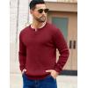 COOFANDY Men’s Knit Henley Sweater Long Sleeve Button Down Fall Sweaters and Pullovers(Wine Red)