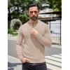 COOFANDY Mens Knit Henley T-Shirts Dress Long Sleeve Sweater Casual Collarless Quarter Button Pullover(Apricot)