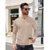 COOFANDY Mens Knit Henley T-Shirts Dress Long Sleeve Sweater Casual Collarless Quarter Button Pullover(Apricot)
