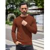 COOFANDY Mens Knit Henley T-Shirts Dress Long Sleeve Sweater Casual Collarless Quarter Button Pullover(Caramel)