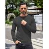 COOFANDY Mens Knit Henley T-Shirts Dress Long Sleeve Sweater Casual Collarless Quarter Button Pullover(Dark Gray)