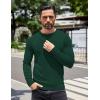 COOFANDY Mens Knit Henley T-Shirts Dress Long Sleeve Sweater Casual Collarless Quarter Button Pullover(Dark Green)