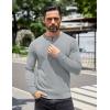 COOFANDY Mens Knit Henley T-Shirts Dress Long Sleeve Sweater Casual Collarless Quarter Button Pullover(Light Grey)