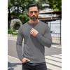 COOFANDY Mens Knit Henley T-Shirts Dress Long Sleeve Sweater Casual Collarless Quarter Button Pullover(Medium Gray)