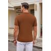 COOFANDY Mens Knit Polo Shirts Casual Short Sleeve Button Down Polo Shirt Classic Golf Shirts(Caramel)