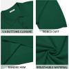 COOFANDY Mens Knit Polo Shirts Casual Short Sleeve Button Down Polo Shirt Classic Golf Shirts(Dark Green)