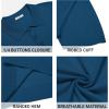 COOFANDY Mens Knit Polo Shirts Casual Short Sleeve Button Down Polo Shirt Classic Golf Shirts(Denim Blue)