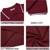 COOFANDY Mens Knit Polo Shirts Casual Short Sleeve Button Down Polo Shirt Classic Golf Shirts(E-wine Red White Striped)