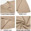 COOFANDY Mens Knit Polo Shirts Casual Short Sleeve Button Down Polo Shirt Classic Golf Shirts(Khaki)