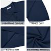 COOFANDY Mens Knit Polo Shirts Casual Short Sleeve Button Down Polo Shirt Classic Golf Shirts(Navy Blue)