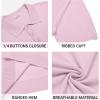 COOFANDY Mens Knit Polo Shirts Casual Short Sleeve Button Down Polo Shirt Classic Golf Shirts(Pink)