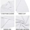 COOFANDY Mens Knit Polo Shirts Casual Short Sleeve Button Down Polo Shirt Classic Golf Shirts(White)