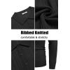 COOFANDY Men’s Knit Polo Shirts Long Sleeve Casual Button Down Ribbed Polo Shirt Fashion Golf Shirts(Black)