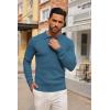 COOFANDY Men’s Knit Polo Shirts Long Sleeve Casual Button Down Ribbed Polo Shirt Fashion Golf Shirts(Blue)