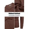 COOFANDY Men’s Knit Polo Shirts Long Sleeve Casual Button Down Ribbed Polo Shirt Fashion Golf Shirts(Brown)