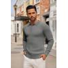 COOFANDY Men’s Knit Polo Shirts Long Sleeve Casual Button Down Ribbed Polo Shirt Fashion Golf Shirts(Dark Grey)