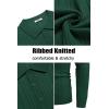 COOFANDY Men’s Knit Polo Shirts Long Sleeve Casual Button Down Ribbed Polo Shirt Fashion Golf Shirts(Green)