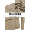 COOFANDY Men’s Knit Polo Shirts Long Sleeve Casual Button Down Ribbed Polo Shirt Fashion Golf Shirts(Khaki)