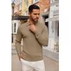 COOFANDY Men’s Knit Polo Shirts Long Sleeve Casual Button Down Ribbed Polo Shirt Fashion Golf Shirts(Light Brown)