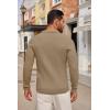 COOFANDY Men’s Knit Polo Shirts Long Sleeve Casual Button Down Ribbed Polo Shirt Fashion Golf Shirts(Light Brown)