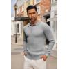 COOFANDY Men’s Knit Polo Shirts Long Sleeve Casual Button Down Ribbed Polo Shirt Fashion Golf Shirts(Light Grey)