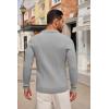 COOFANDY Men’s Knit Polo Shirts Long Sleeve Casual Button Down Ribbed Polo Shirt Fashion Golf Shirts(Light Grey)