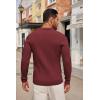 COOFANDY Men’s Knit Polo Shirts Long Sleeve Casual Button Down Ribbed Polo Shirt Fashion Golf Shirts(Wine Red)