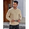COOFANDY Men’s Knit Polo Shirts Long Sleeve Sweater Polo Lightweight Fashion Casual Collared T Shirts(Apricot)