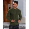 COOFANDY Men’s Knit Polo Shirts Long Sleeve Sweater Polo Lightweight Fashion Casual Collared T Shirts(Army Green)