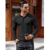 COOFANDY Men’s Knit Polo Shirts Long Sleeve Sweater Polo Lightweight Fashion Casual Collared T Shirts(Black)