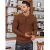 COOFANDY Men’s Knit Polo Shirts Long Sleeve Sweater Polo Lightweight Fashion Casual Collared T Shirts(Caramel)