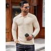 COOFANDY Men’s Knit Polo Shirts Long Sleeve Sweater Polo Lightweight Fashion Casual Collared T Shirts(Cream)
