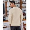 COOFANDY Men’s Knit Polo Shirts Long Sleeve Sweater Polo Lightweight Fashion Casual Collared T Shirts(Cream)