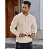 COOFANDY Men’s Knit Polo Shirts Long Sleeve Sweater Polo Lightweight Fashion Casual Collared T Shirts(Cream)