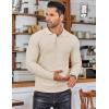 COOFANDY Men’s Knit Polo Shirts Long Sleeve Sweater Polo Lightweight Fashion Casual Collared T Shirts(Cream)