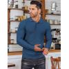 COOFANDY Men’s Knit Polo Shirts Long Sleeve Sweater Polo Lightweight Fashion Casual Collared T Shirts(Dark Blue)