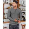 COOFANDY Men’s Knit Polo Shirts Long Sleeve Sweater Polo Lightweight Fashion Casual Collared T Shirts(Dark Grey)